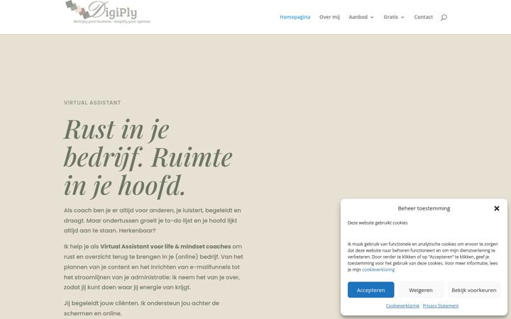 Screenshot van digiply.nl