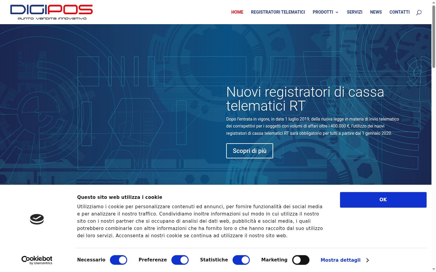 Screenshot of the consent banner shown before any interaction