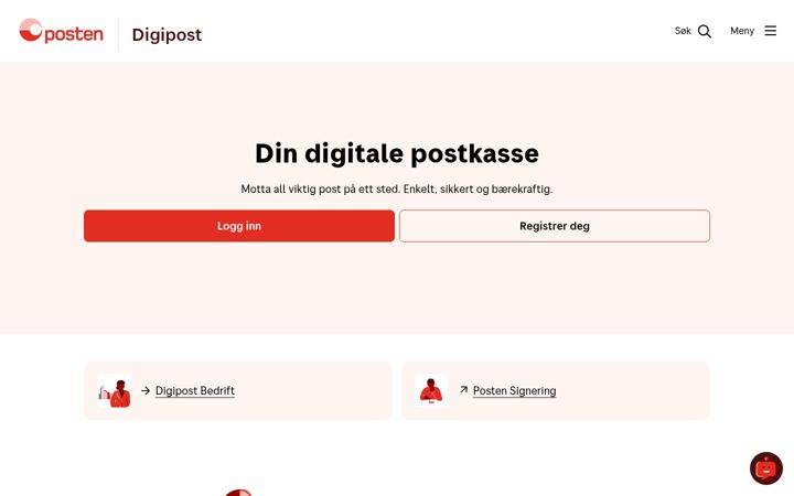 Screenshot of digipost.no