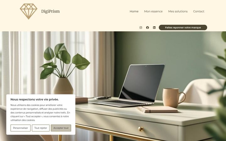 Екранна снимка на digiprism.fr