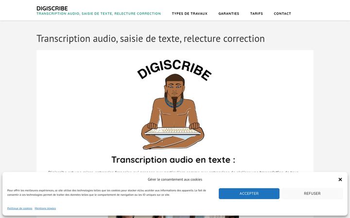 Екранна снимка на digiscribe.fr
