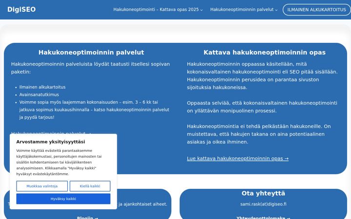 Skærmbillede af digiseo.fi