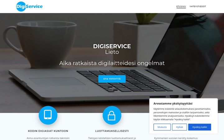 Skærmbillede af digiservice.fi
