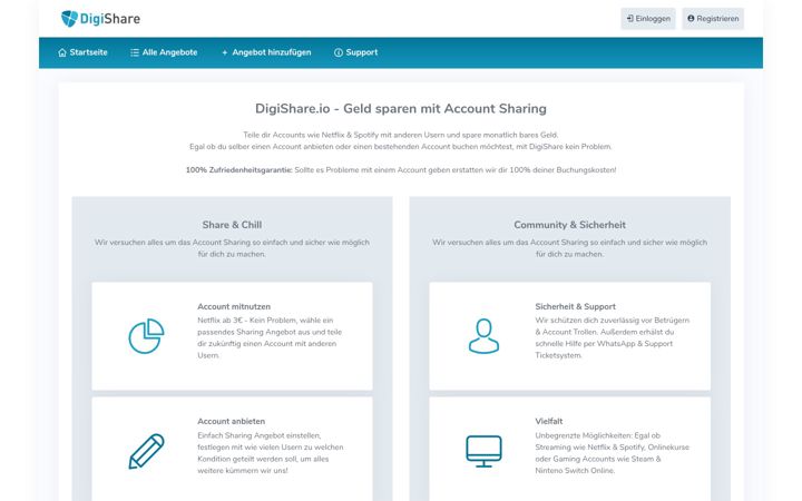 Screenshot ta' digishare.io