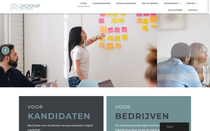 Screenshot van digiship.nl