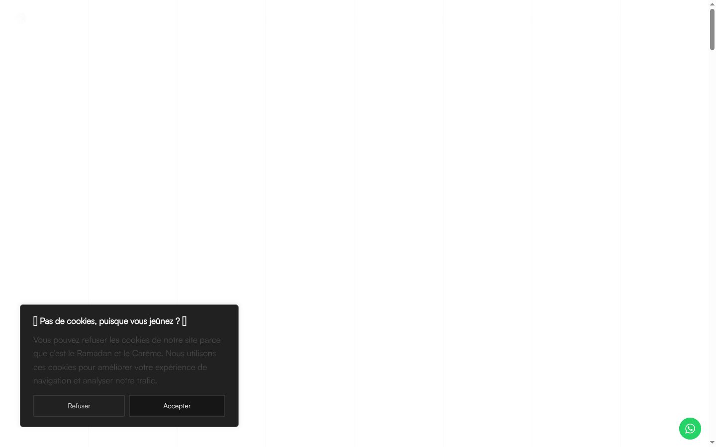 Captura de pantalla del banner de consentimiento mostrado antes de cualquier interacción