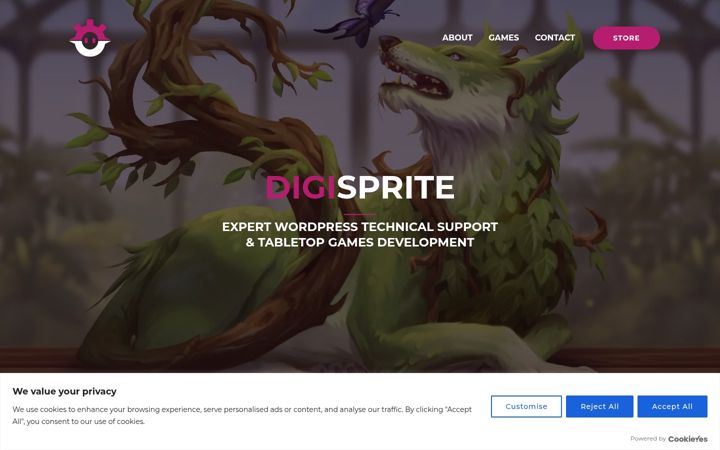Screenshot stránky digisprite.co.uk