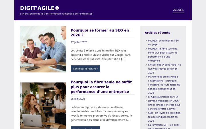 Екранна снимка на digit-agile.fr