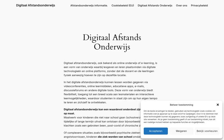 Screenshot van digitaalafstandsonderwijs.nl