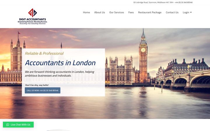 Screenshot stránky digitaccountants.co.uk