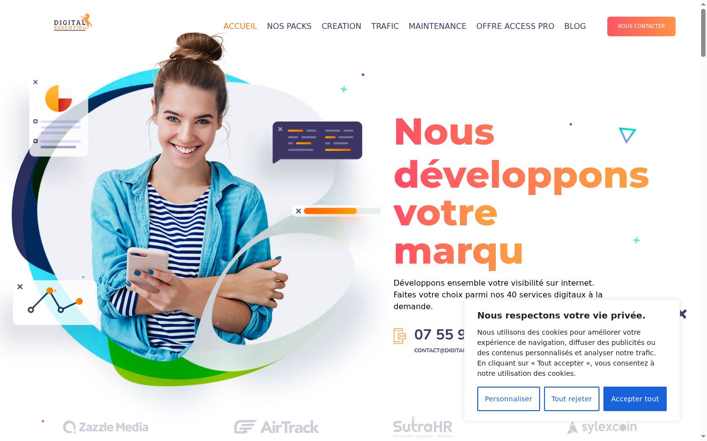 Screenshot del banner di consenso mostrato prima di qualsiasi interazione