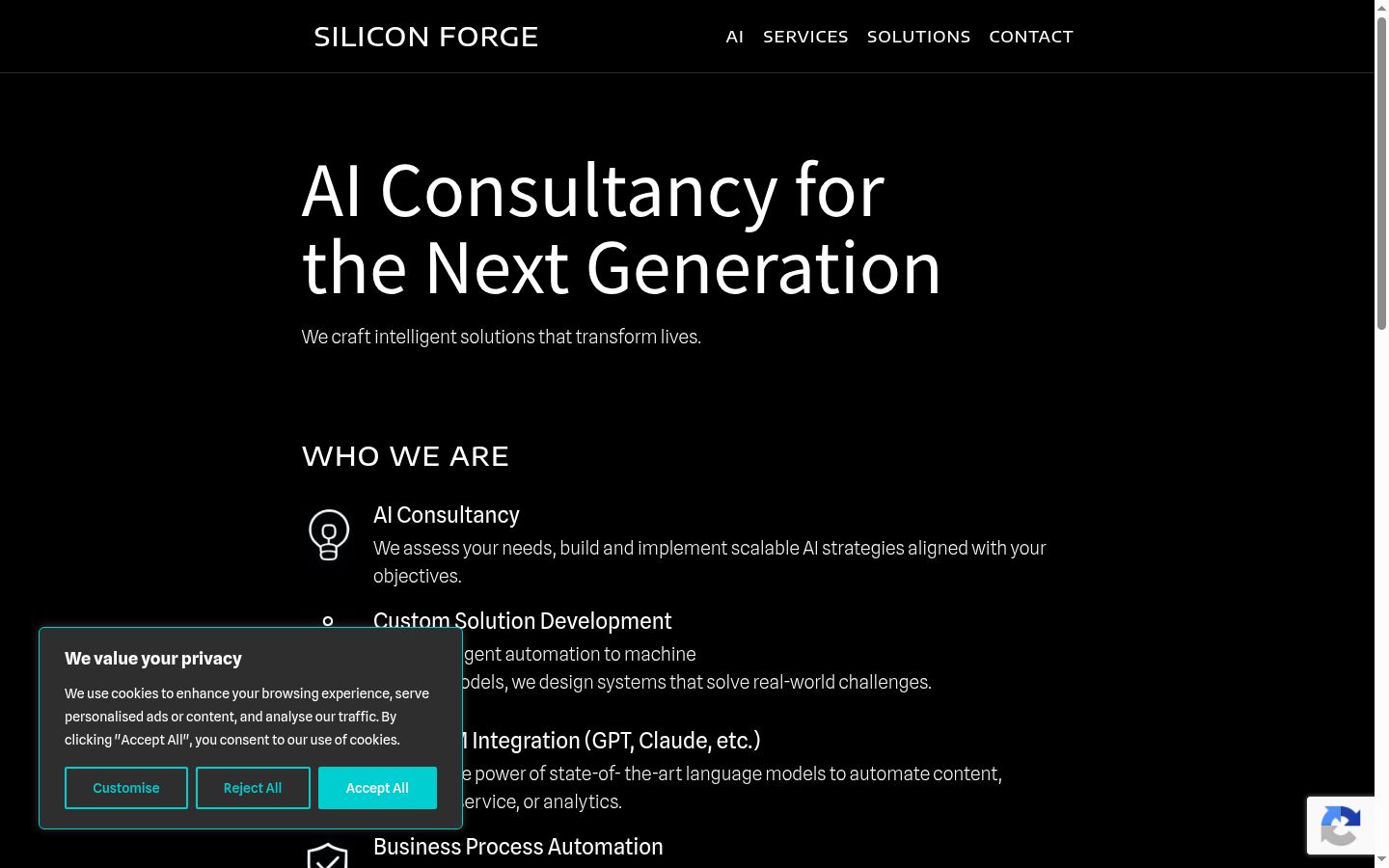 Screenshot of the consent banner shown before any interaction