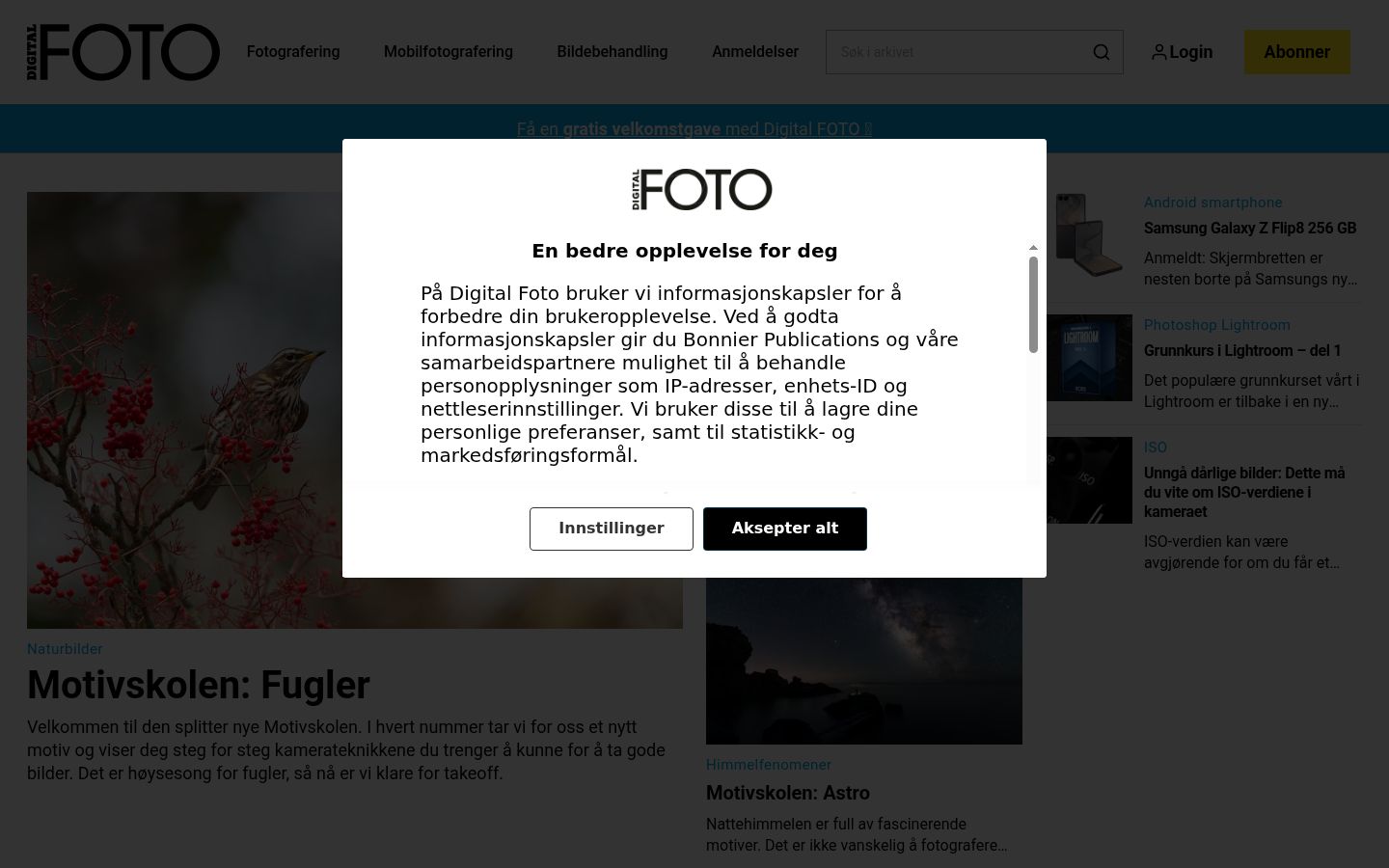 Sutikimo reklamjuostės, rodytos prieš bet kokią sąveiką, ekrano kopija