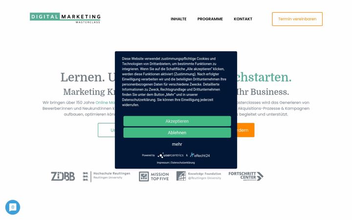 Screenshot of digital-marketing-masterclass.de