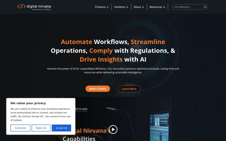 Screenshot of digital-nirvana.com