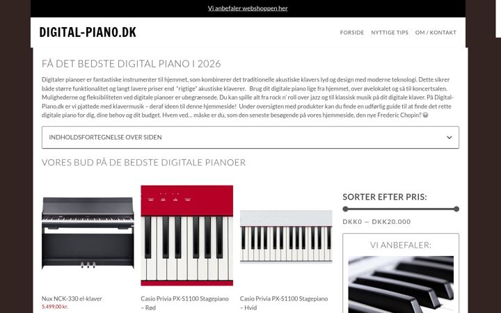 Captura de pantalla de digital-piano.dk