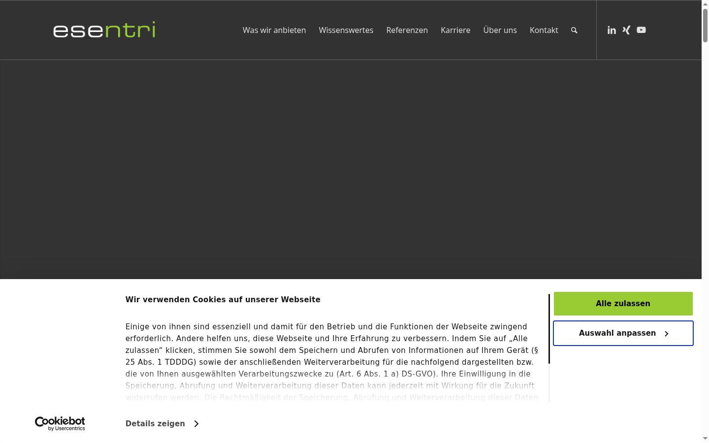 Screenshot tal-banner tal-kunsens muri qabel kwalunkwe interazzjoni