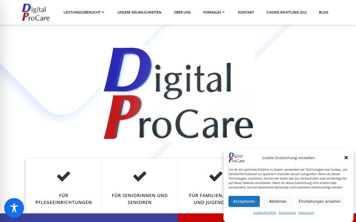 Екранна снимка на digital-procare.de
