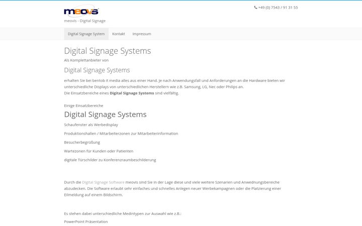 Екранна снимка на digital-signage-systems.de