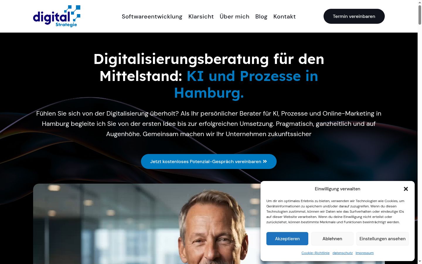 Screenshot tal-banner tal-kunsens muri qabel kwalunkwe interazzjoni