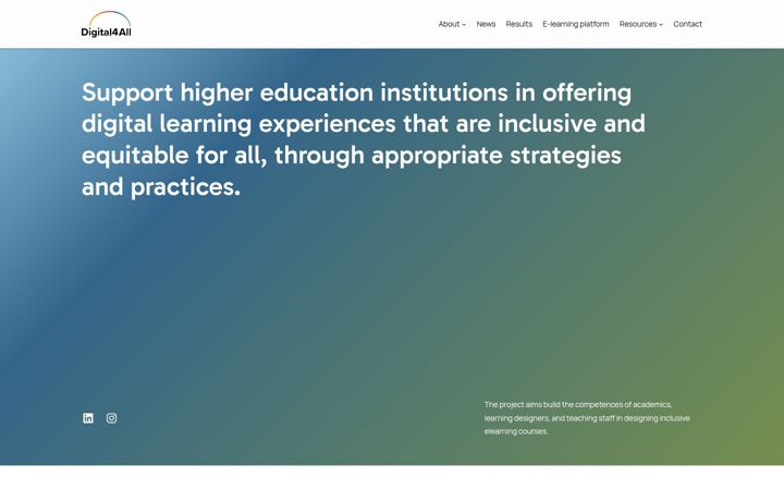 Screenshot of digital4allproject.eu