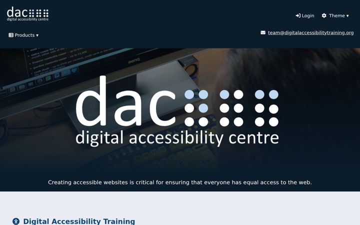 Captură de ecran a digitalaccessibilitytraining.org