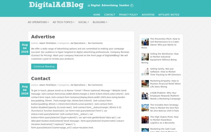 Screenshot of digitaladblog.com