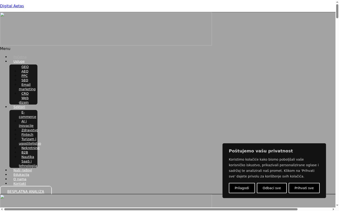 Screenshot des Einwilligungsbanners vor jeglicher Interaktion