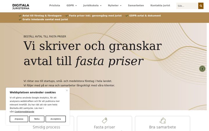Screenshot di digitalajuristerna.se