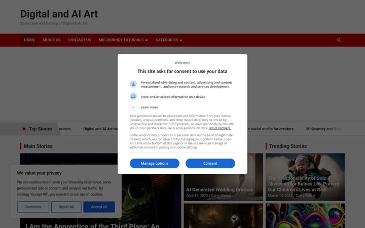 Screenshot of digitalandaiart.com