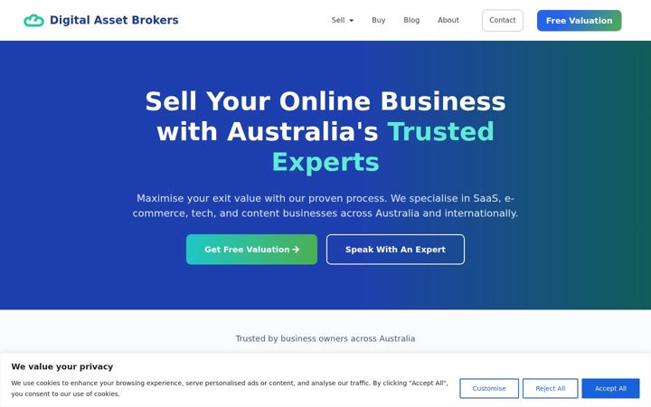 Captura de pantalla de digitalassetbrokers.com.au