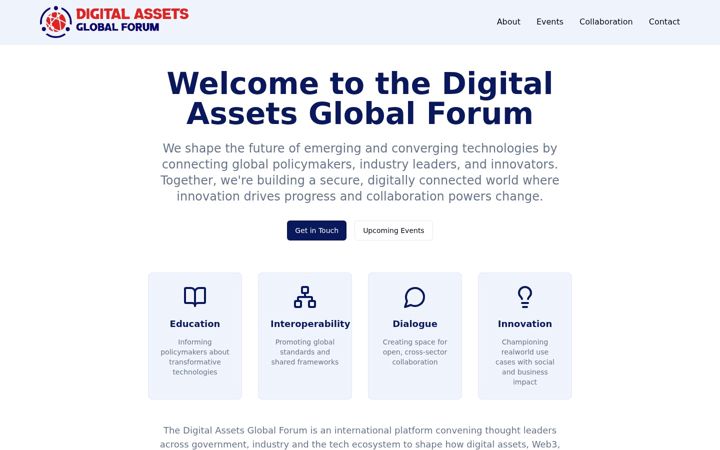Screenshot of digitalassetsglobalforum.com