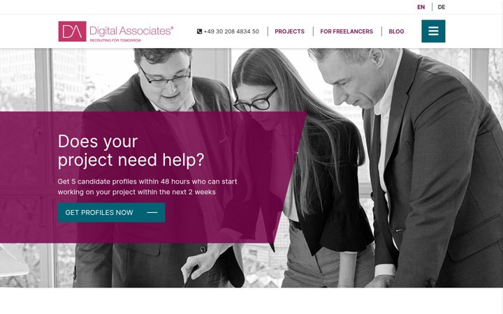 Screenshot of digitalassociates.de