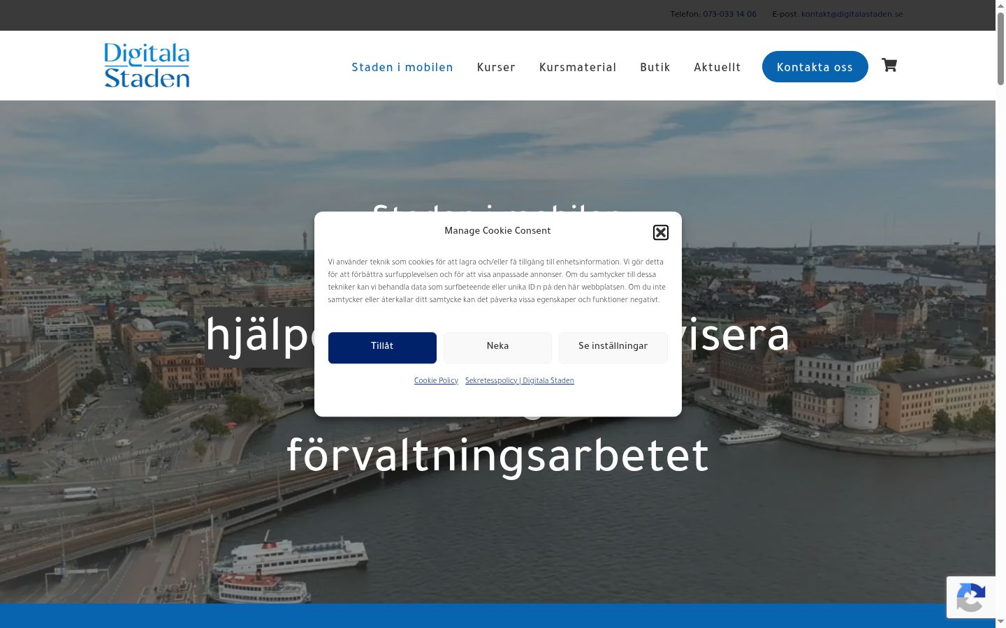 Screenshot des Einwilligungsbanners vor jeglicher Interaktion