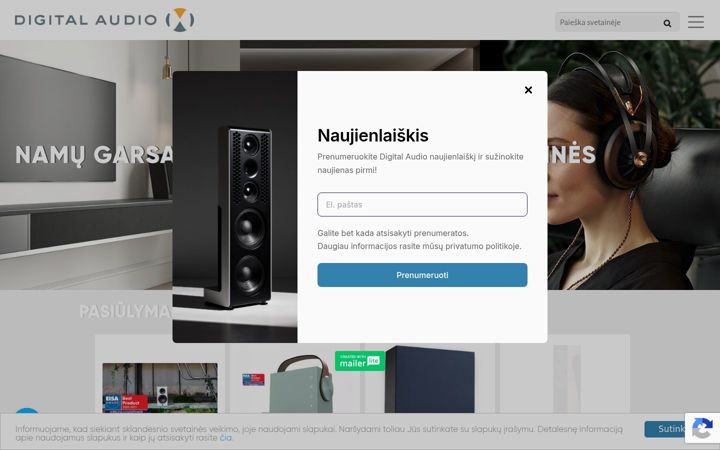 Snímek obrazovky digitalaudio.lt