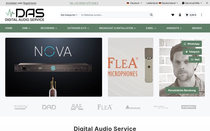 Screenshot of digitalaudioservice.ch