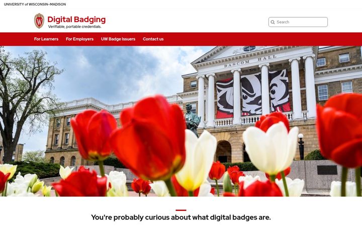 Skjermbilde av digitalbadge.wisc.edu