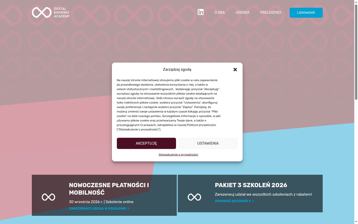 Screenshot tal-banner tal-kunsens muri qabel kwalunkwe interazzjoni