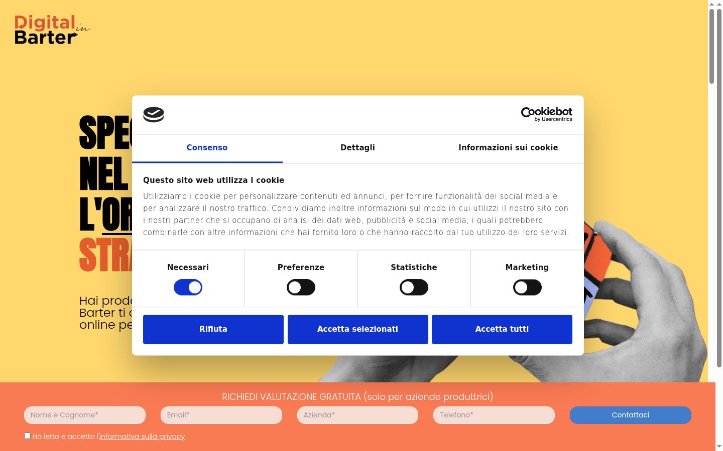 Snímka obrazovky banera súhlasu zobrazeného pred akoukoľvek interakciou