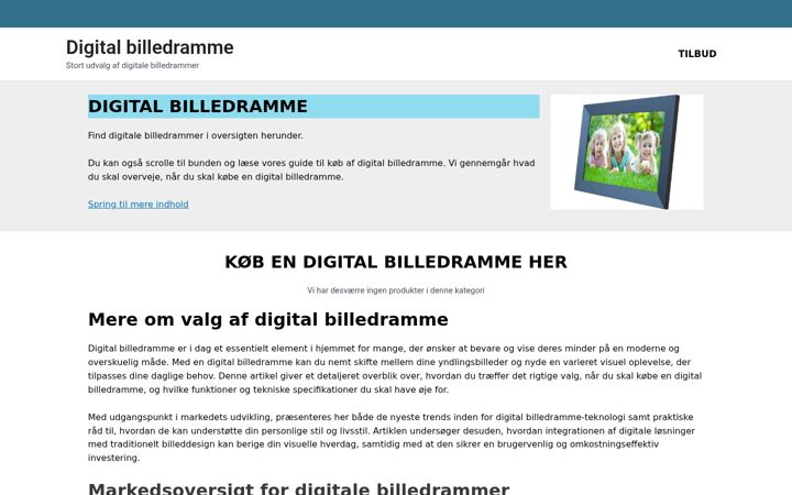 Screenshot of digitalbilledramme.dk