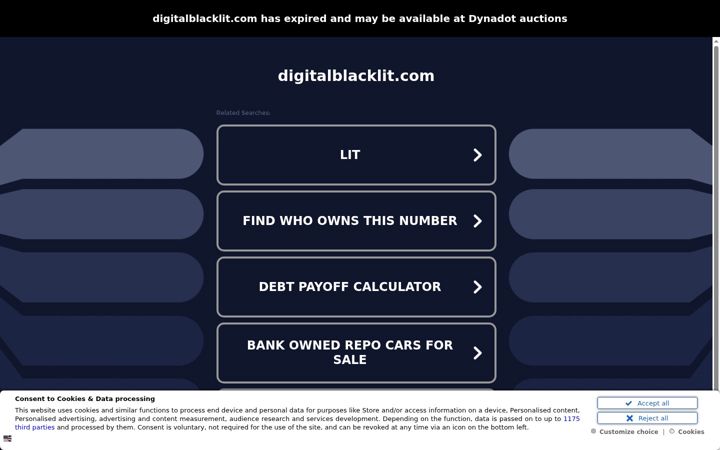 Screenshot of digitalblacklit.com
