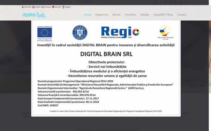 Skärmbild av digitalbrain.ro