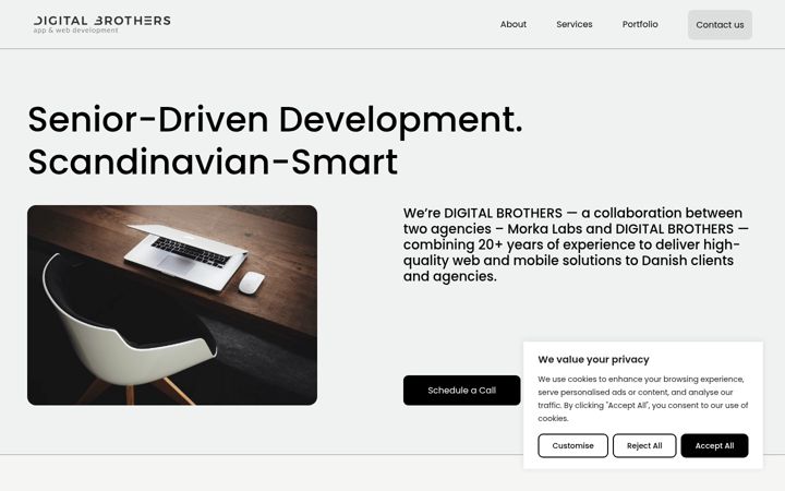 Screenshot of digitalbrothers.dk
