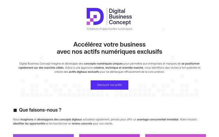 Captură de ecran a digitalbusinessconcept.fr