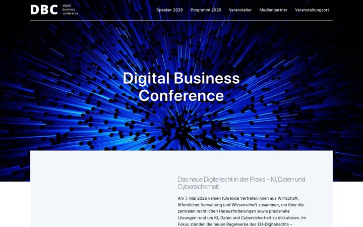 Екранна снимка на digitalbusinessconference.de
