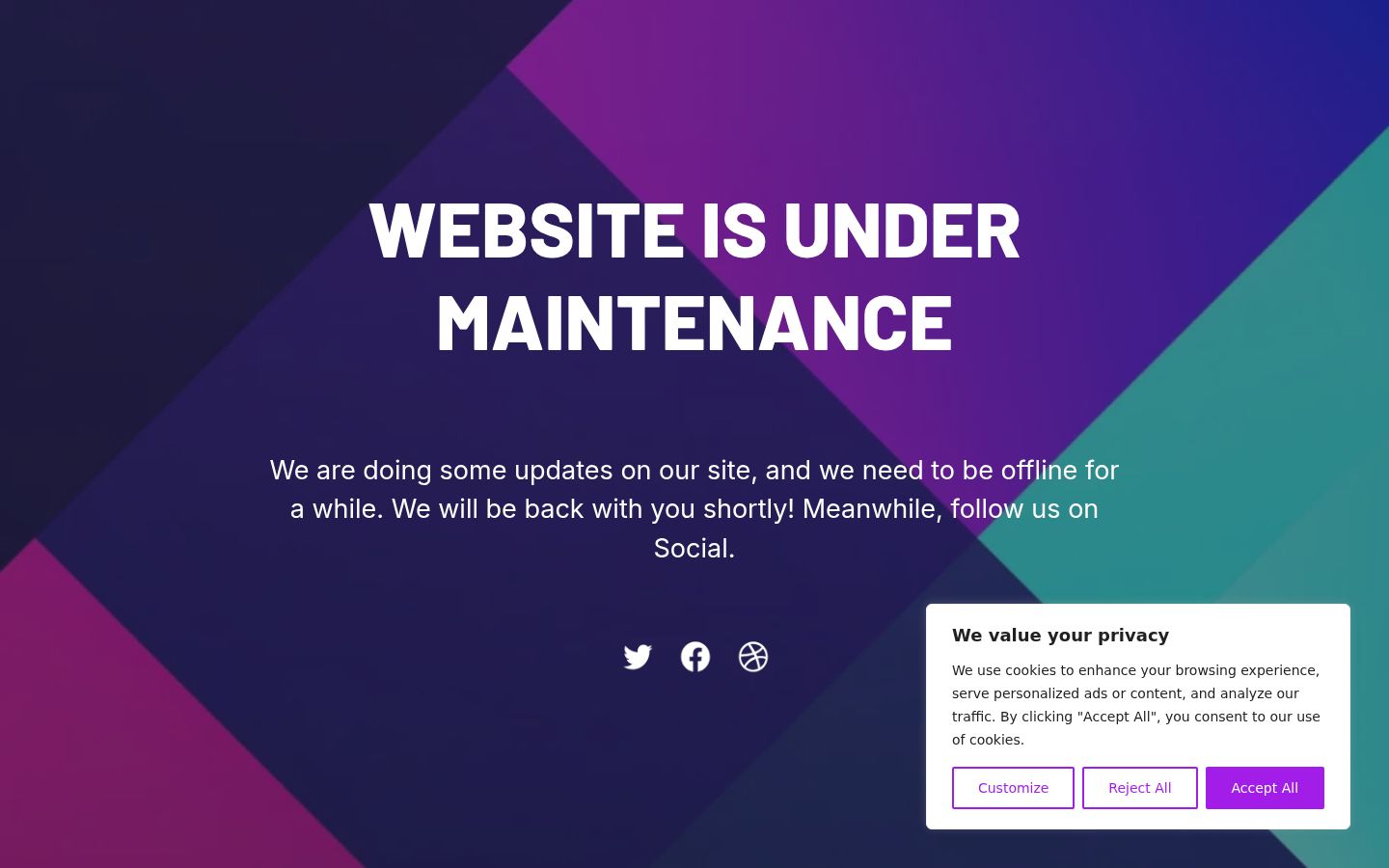 Screenshot of the consent banner shown before any interaction