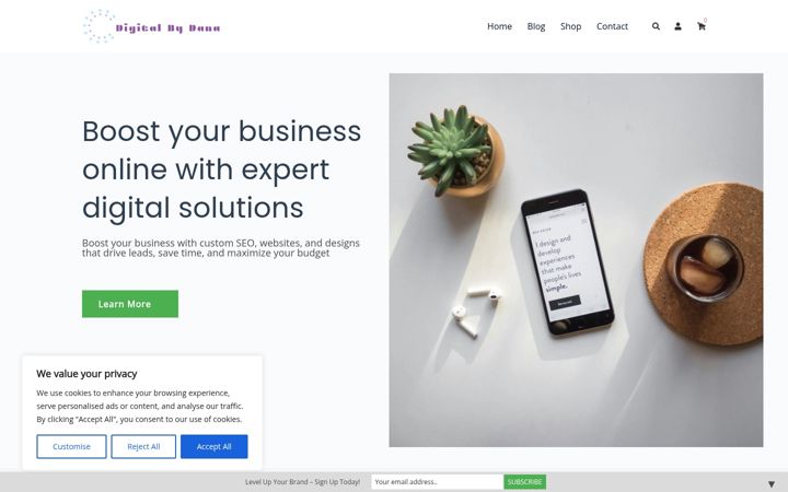 Screenshot of digitalbydana.com