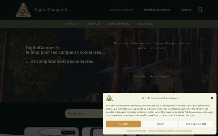 Captură de ecran a digitalcamper.fr