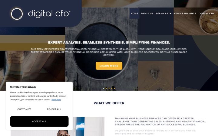 Snímek obrazovky digitalcfo.co.za