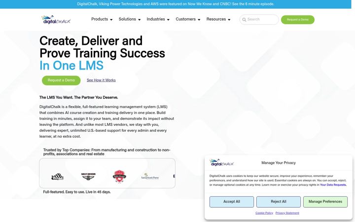Screenshot of digitalchalk.com